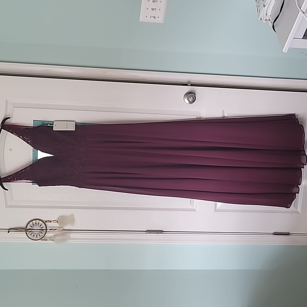 Witness of Love Long Burgundy dress with studs, beautiful
